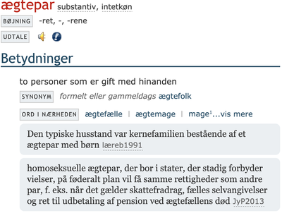 Ægtepar, ny betydning