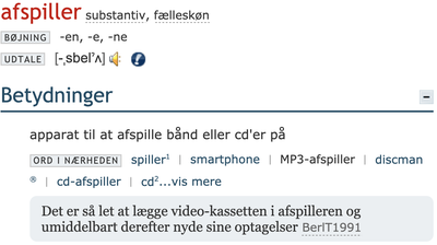 Afspiller, gl. betydning