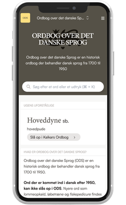 Nyt Ordnet: Mobilvisning