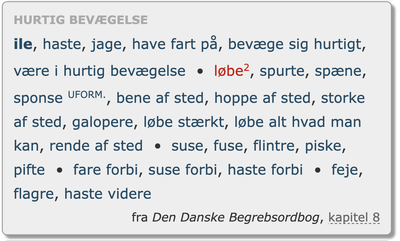 Ord i nærheden: løbe,2